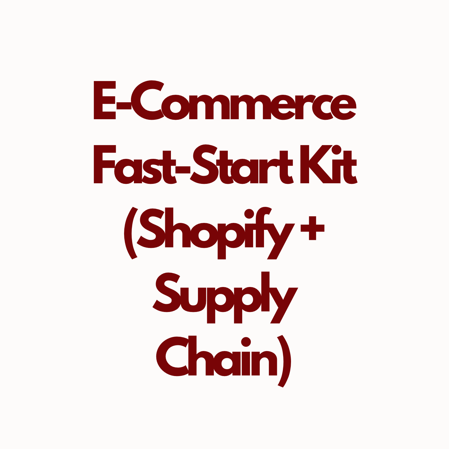 E‑Commerce Fast‑Start Kit