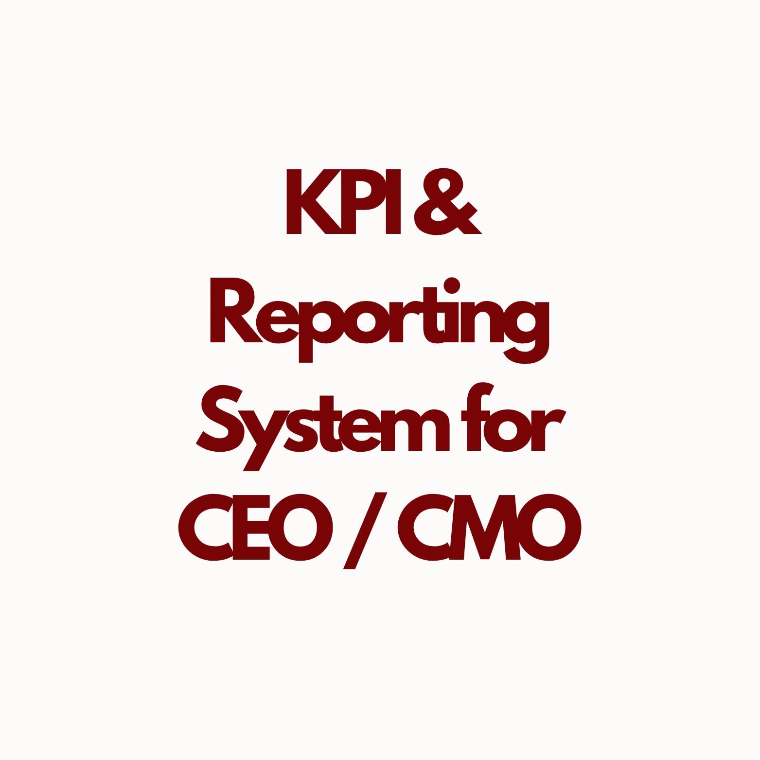 KPI & Reporting System for CEO / CMO